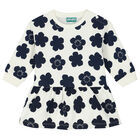 Younger Girls Ivory Floral  Dress, 1, hi-res